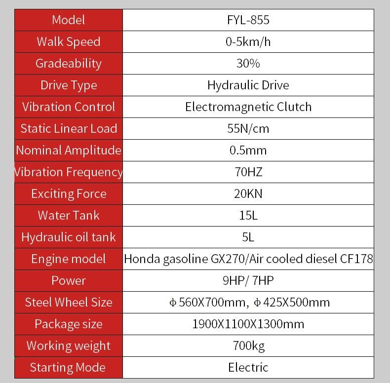 700kg Diesel Powered Mini Road Roller Compactor Double Drum Road Roller Price