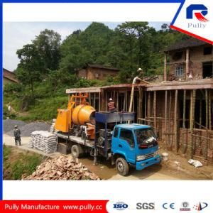 High Quality Truck Mounted Drum Concrete Mixing Pump with Batcher and Chassis