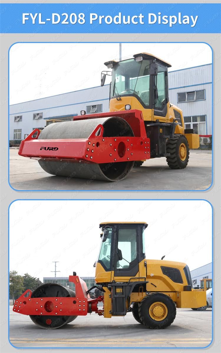 Ride-on Mini Hydraulic Vibratory Double Drum Road Roller Price Fyl-D208