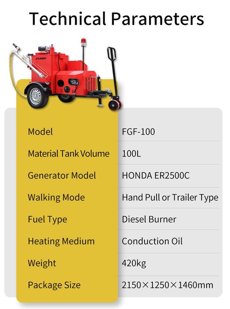 100L Hydraulic Asphalt Road Crack Sealing Machine for Sale