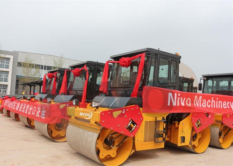 Nivo Full Hydraulic Double Steel Drum Vibratory Roller 12ton Operating Weight Road Roller with Cabin Air Conditioner