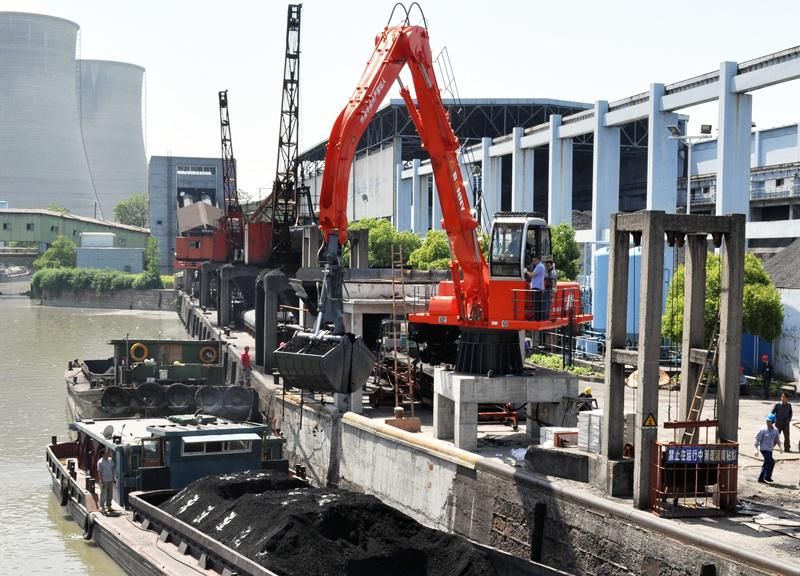 Bonny Wzd46-8c Stationary Electric Hydraulic Material Handler for Unloading Loose Material at Wharf From Ship Barge