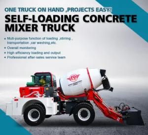 Qyzg 3300 Automatic Self Loading Concrete Mixer Truck Engineering Project Use Easy Operation