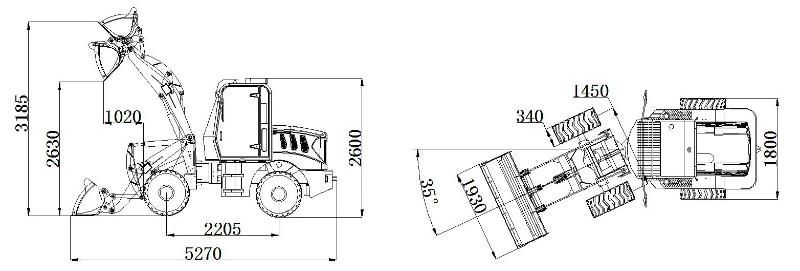 Brand New 2022 1.2 Ton 612c Diesel Wheel Loader for Sale