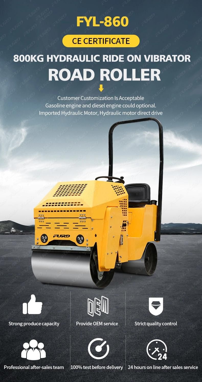 Fyl-860 0.8 Ton Full Hydraulic Double Drum Vibratory Roller