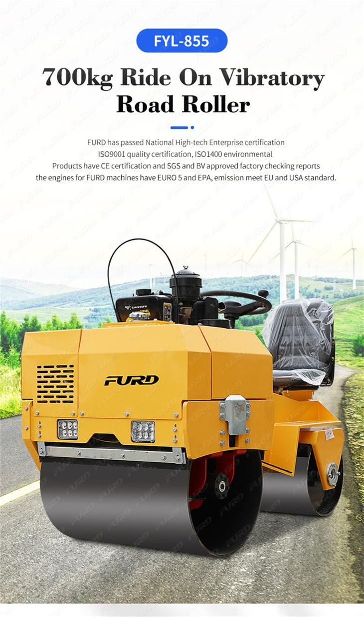 Cheap Price 700kg Two Wheel Road Roller Machine for Sale