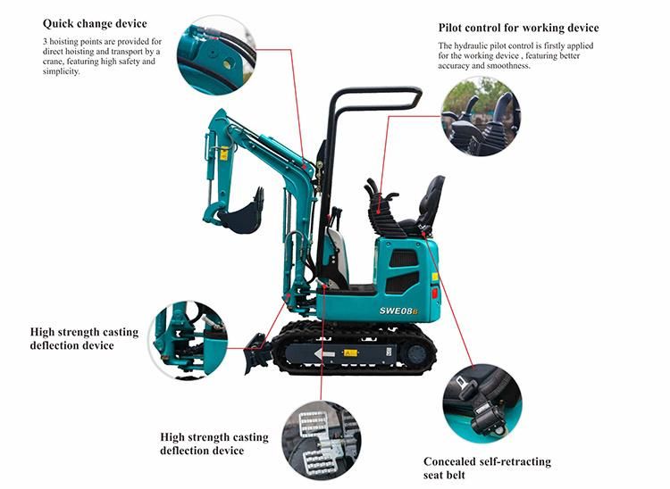 1000kg Hydraulic Mini Small Wheel Excavator with Competitive Prices