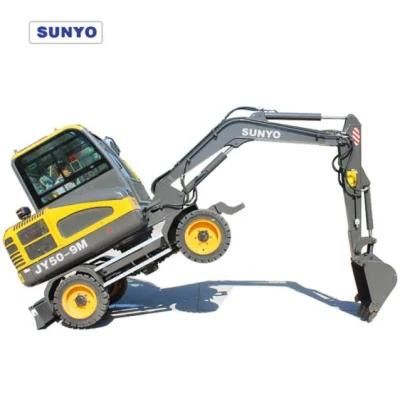 Sunyo Brand Wheel Excavator Jy50-9m Mini Excavator Is Best Construction Equipments.