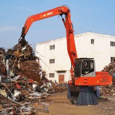 Bonny 22 Ton Stationary Fixed Electric Hydraulic Material Handler with Rotational Orange-Peel Grab Made in China