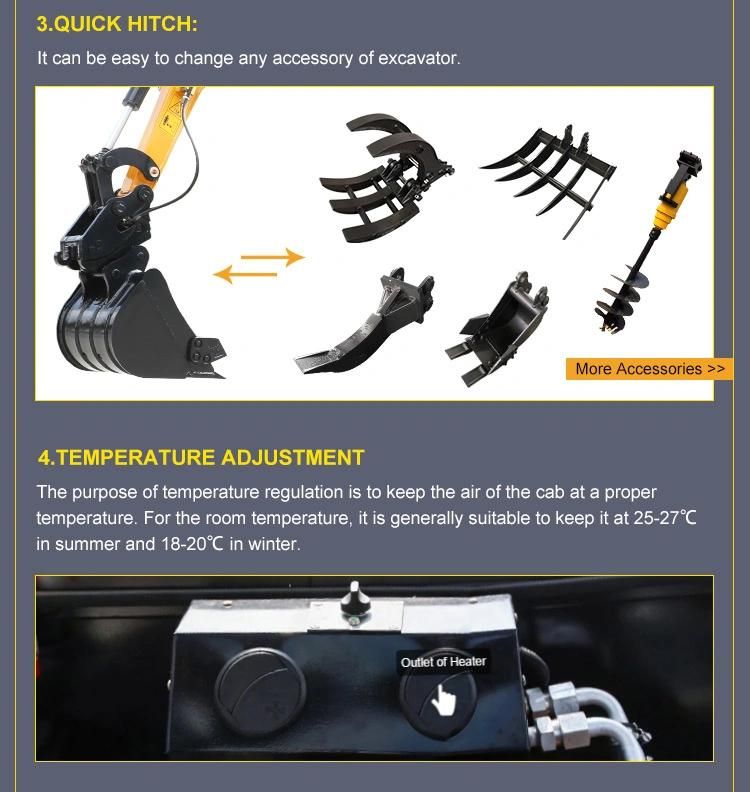 CE EPA Certificate Hydraulic 2 Ton 0.05m3 Bucket Mini Excavator Meet CE/EPA/Euro 5 Emission
