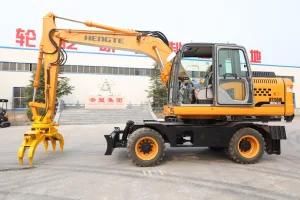 Wheeled Excavator with Sugarcane Grapple
