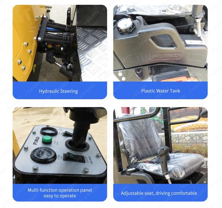 1 Ton Hydraulic Transmission Ride-on Compactor Road Roller