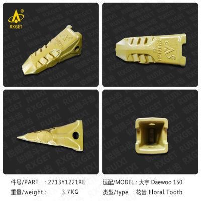 2713-1221re Dh150 Series Rock Chisel Bucket Tooth Point, Excavator and Loader Bucket Digging Tooth and Adapter, Construction Machine Spare Parts