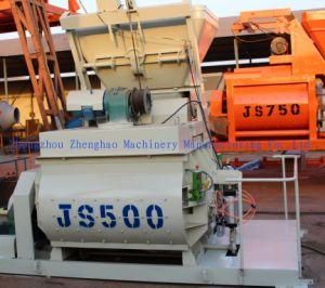 Js 500 Twin Shaft Concrete Mixer with Capacity 500L