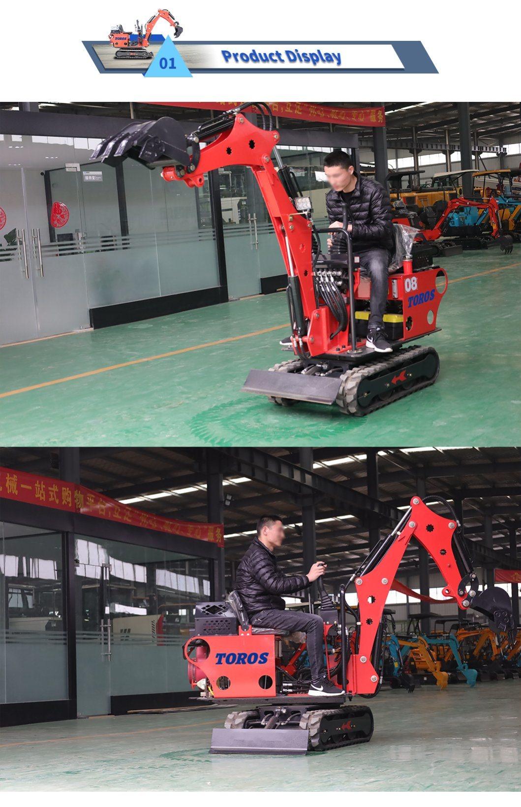 Chinese Mini Crawler Earth Moving Machinery Micro Mini 0.8 Ton Excavator for Garden Use