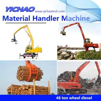 Wheel Excavator Hydraulic Rotating Grapple Material Handler Machine