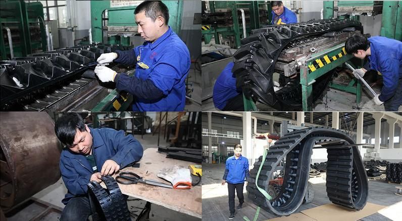 Excavator Small Undercarriage Snow Rubber Crawler Track Roller Pads with Sprocket Chassis for Car