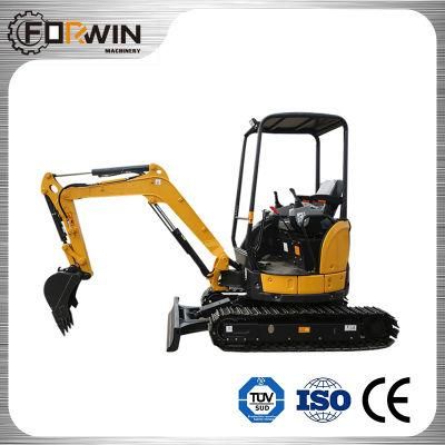 China High Standard 2.7 T Small Backhoe Digger Fw25u Mini Hydraulic Pump Rubber Crawler Track Excavators with Canopy Cheap Price for Sale