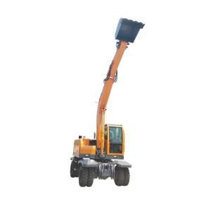 Chinese Mini Digger Hydraulic Wheel Excavator Backhoe Loader with EV80 Engine for Sale