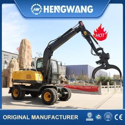 Multifunction Bucket Capacity 0.28 Backhoe Digger 8ton Wheel Excavator for Construction Project