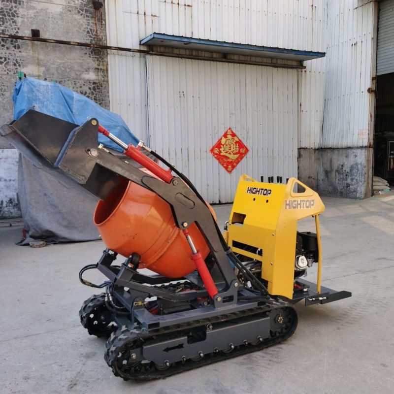 Good Quality Mini Self-Dumping Concrete Drum Mixer 0.2-0.8 Cbm Crawler Type
