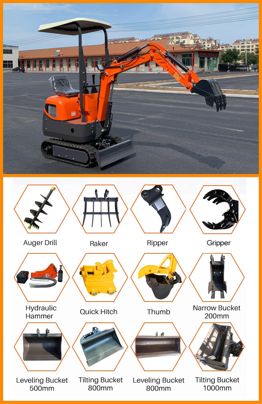 China High Standard 0.8 T Small Backhoe Digger Hydraulic Pump Rubber Crawler Track Fw10b Mini Excavators Cheap Price for Sale