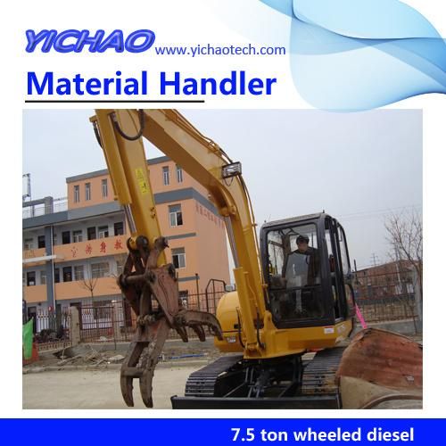 Electric Material Handler with Log Grab/ Hydraulic Log Grapple