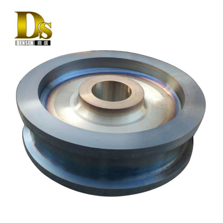 Densen Customized Alloy Steel Super Large Hot Forging Crane Wheels, Crane Rail Wheels, Train Wheels for Sale