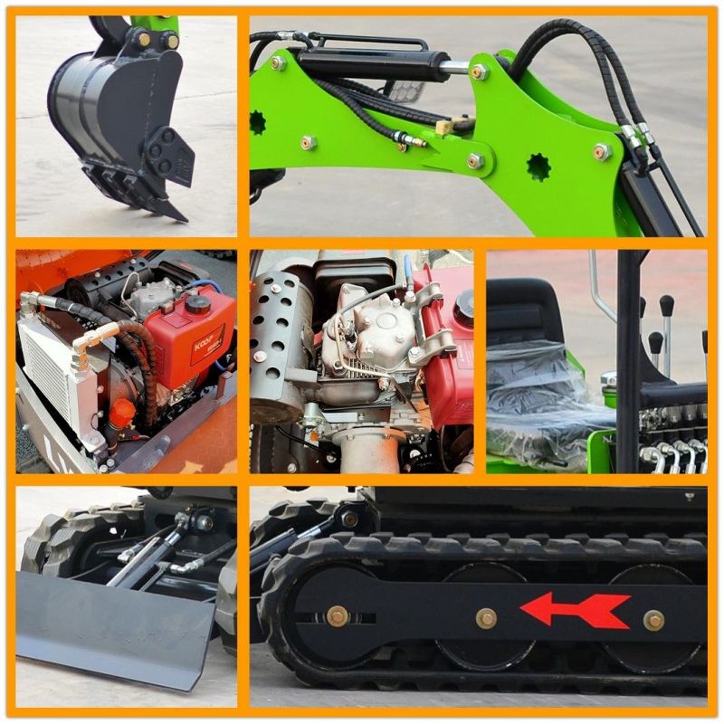 China High Standard 0.8 T Small Backhoe Digger Hydraulic Pump Rubber Crawler Track Fw10s Mini Excavators Cheap Price for Sale