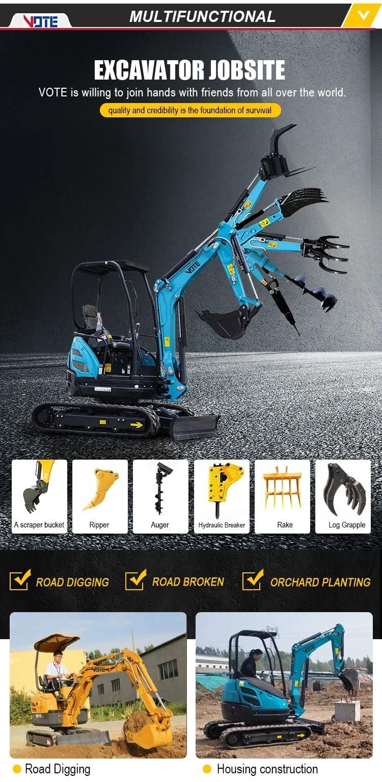 CE EPA 360 Degree Rotation Mini Excavator 2.8 Ton 3.0 Ton Rubber Track Excavator Excavator Mini Excavator