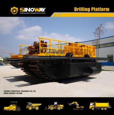 Amphibious Machine with Jack-up Rigs and Loading Crane
