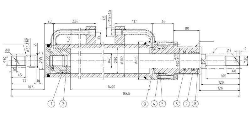 Customized Land Leveller Hydraulic Cylinder Hsg80/45