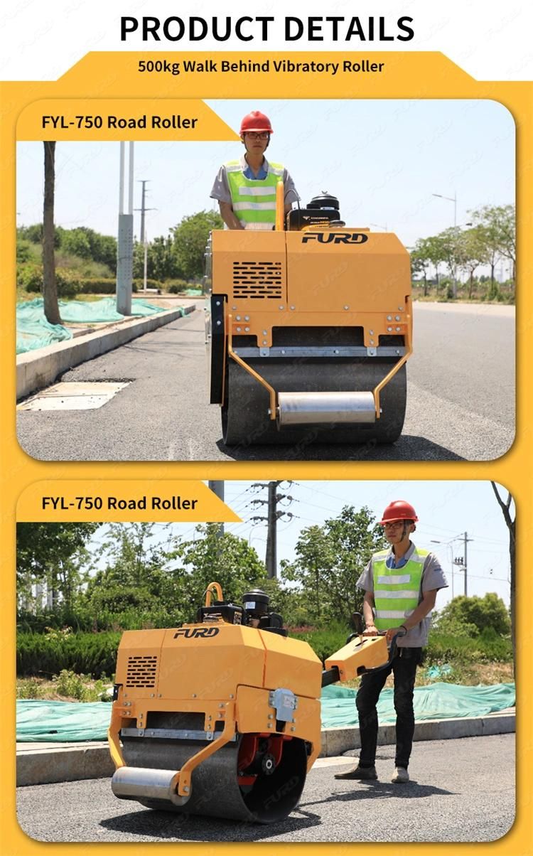 Hydraulic Road Roller 500kg Single Drum Manual Vibratory Roller Paver for Sale