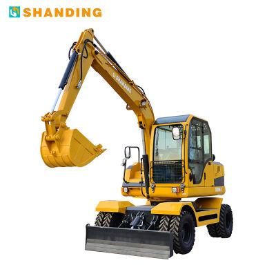 Shanding Factory 4 T 7t 8t 9t Wheel Excavator with Ce Certificate SD90W-9t