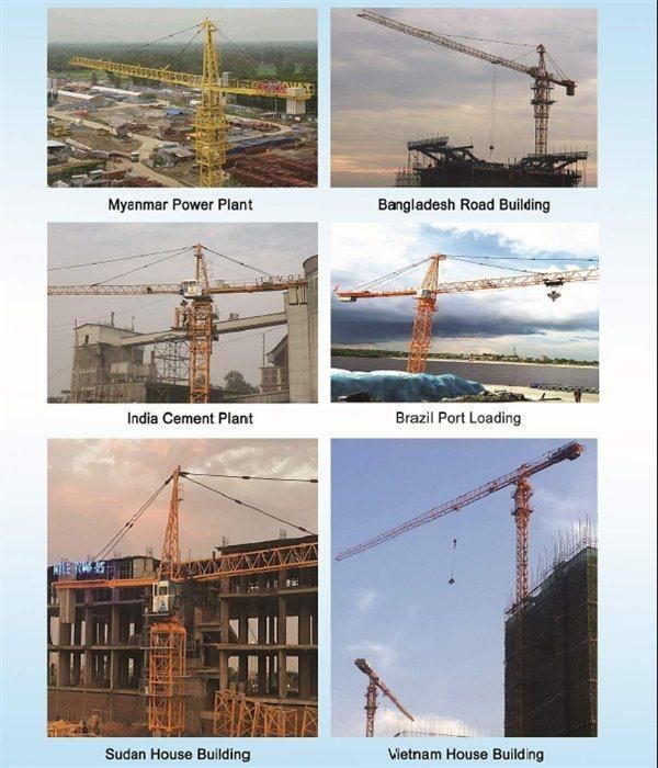 4ton Flat-Top Tower Crane Qtz50 Series 5010 Top Slewing Cranes