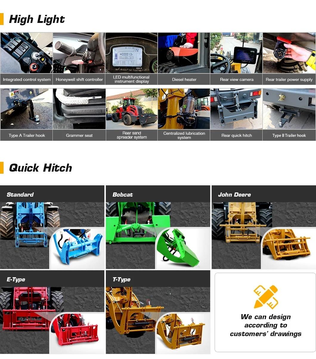 China Supplier Hzm Compact/Articulated/Multifunctional with CE/Euro 5/Bagger Radlader Bucket/Fork/Attachments/Cab/Rops/Roll Bar 811 Mini Loader for Sales/Garden