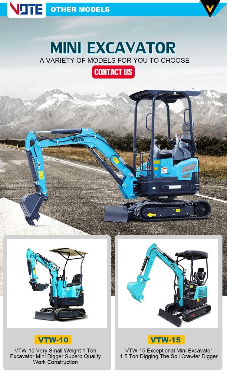 High Quality 1.8t Mini Excavator with Cabin, Euro 5/EPA High and Low Speed Walking Mini Digger Optional Retractable Track