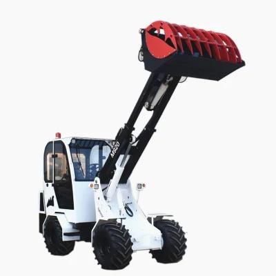 Lowest Price 2ton Wheel Loader Grapple Log Tractor Telescopic Loader with Mini Auger Attachment for Sale