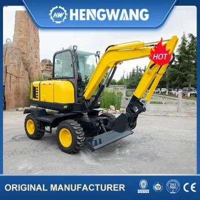 Highly Flexible 4 Ton Mini Wheeled Excavator with CE EPA Euro5