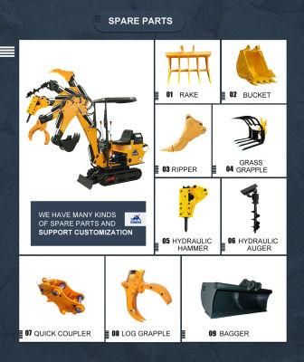 Factory Price 800kg 0.8t Te08 Small Excavator with Tailless Rotation