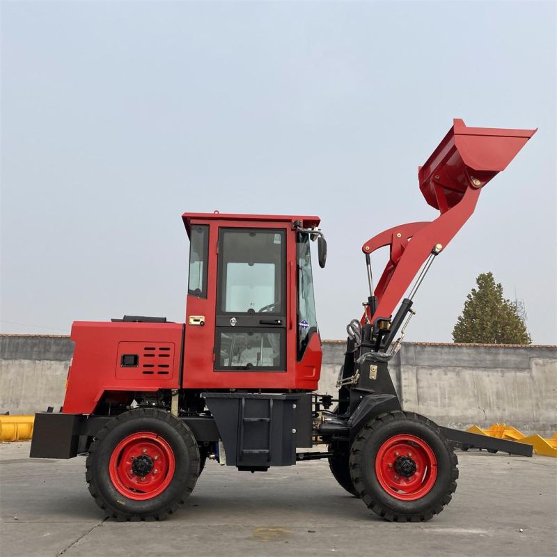 China Factory Wholesale 1/1.2/1.5/2/3tons Small Wheel Loader Small Forklift Skid Steer Loader 4WD Front Loader CE Certification Euro 5 Engine Construction Sit