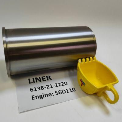 Machinery Engine Cylinder Liner 6138-21-2210 6138-21-2220 for Wheel Loader Wa400-1 Wa380 Engine S6d110