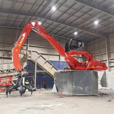 Bonny New Wzd46-8c 46 Ton Stationary Fixed Electric Hydraulic Material Handler with Rotational Orange-Peel Grab
