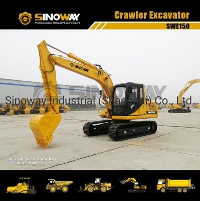 Hydraulic Crawler Excavator with Cummins Engine 15 Ton Tracked Excavator