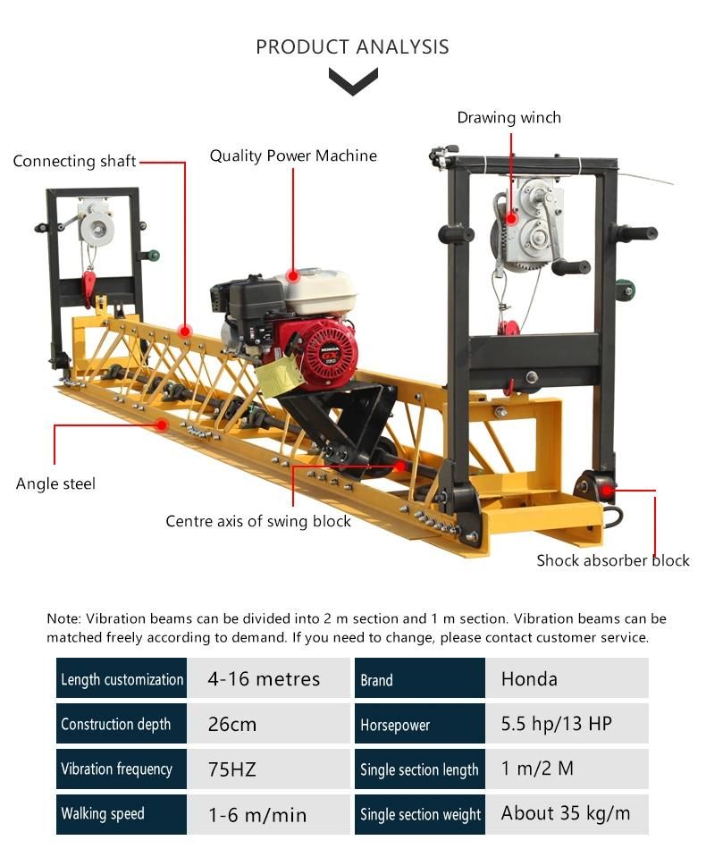 Concrete Machinery Gasoline Vibration Truss Screed