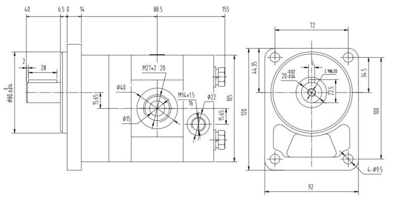 Small High Reliability Hydraulic Gear Motor