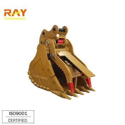 Q345b Mini Excavator Attachments Hydraulic Power Thumb Bucket