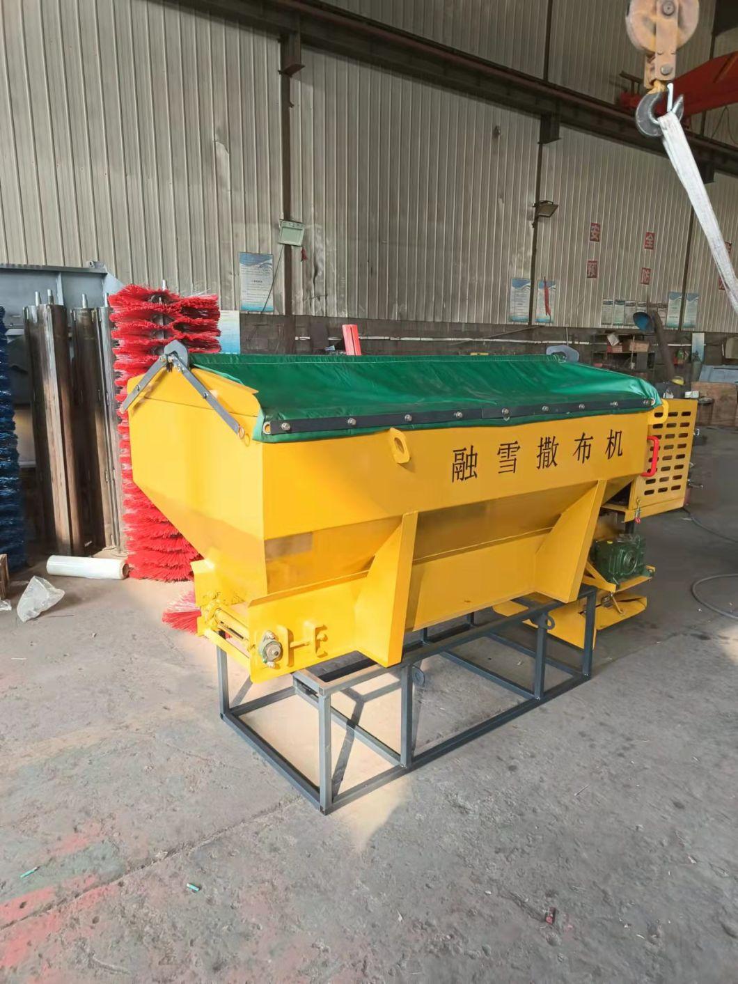 Skid Steer Truck Use Salt Spreader for Snow Road