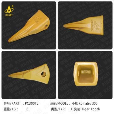 207-70-14151tl PC300tl PC300 Series Tiger Long Bucket Tooth, Construction Machine Spare Parts, Excavator Bucket Teeth