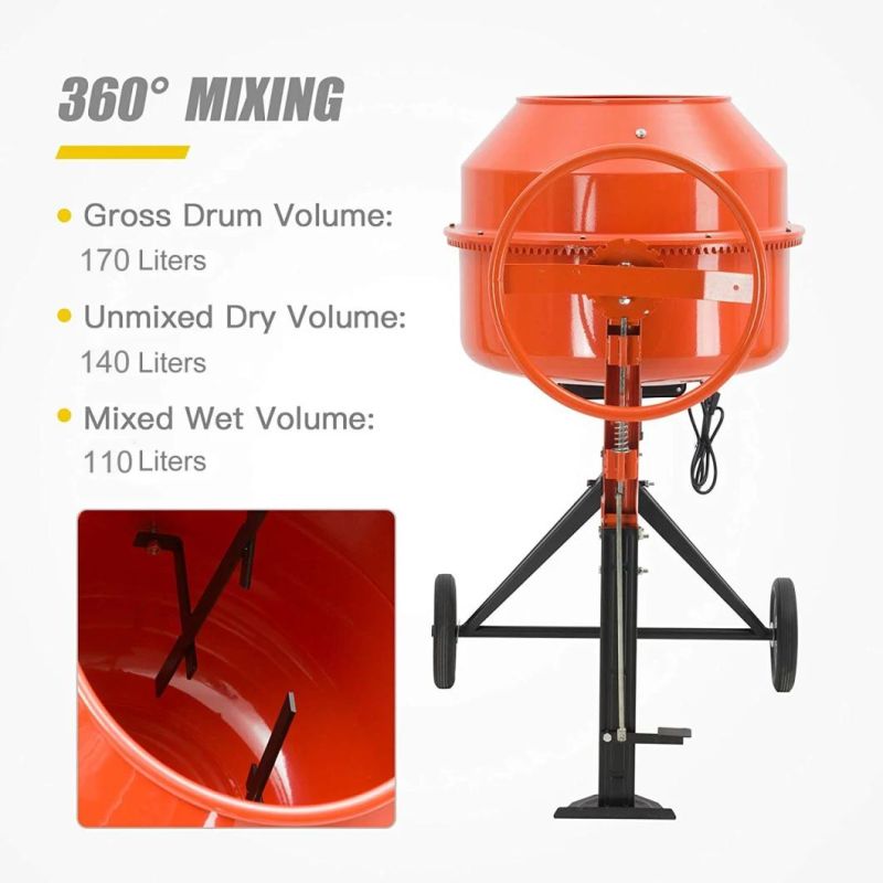 Portable Mini Concrete Mixer, Professional Electric Concrete Mixer China